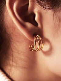 Gold Triple Hoop Earrings