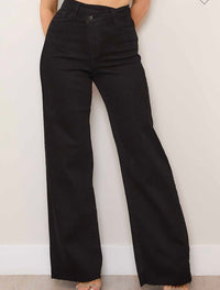 High-Rise Cross Waist Wide Leg Jeans