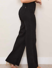 High-Rise Cross Waist Wide Leg Jeans