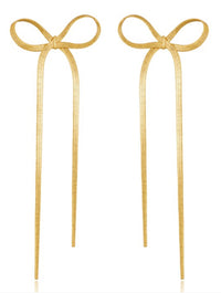 Long Bow Earrings - Gold