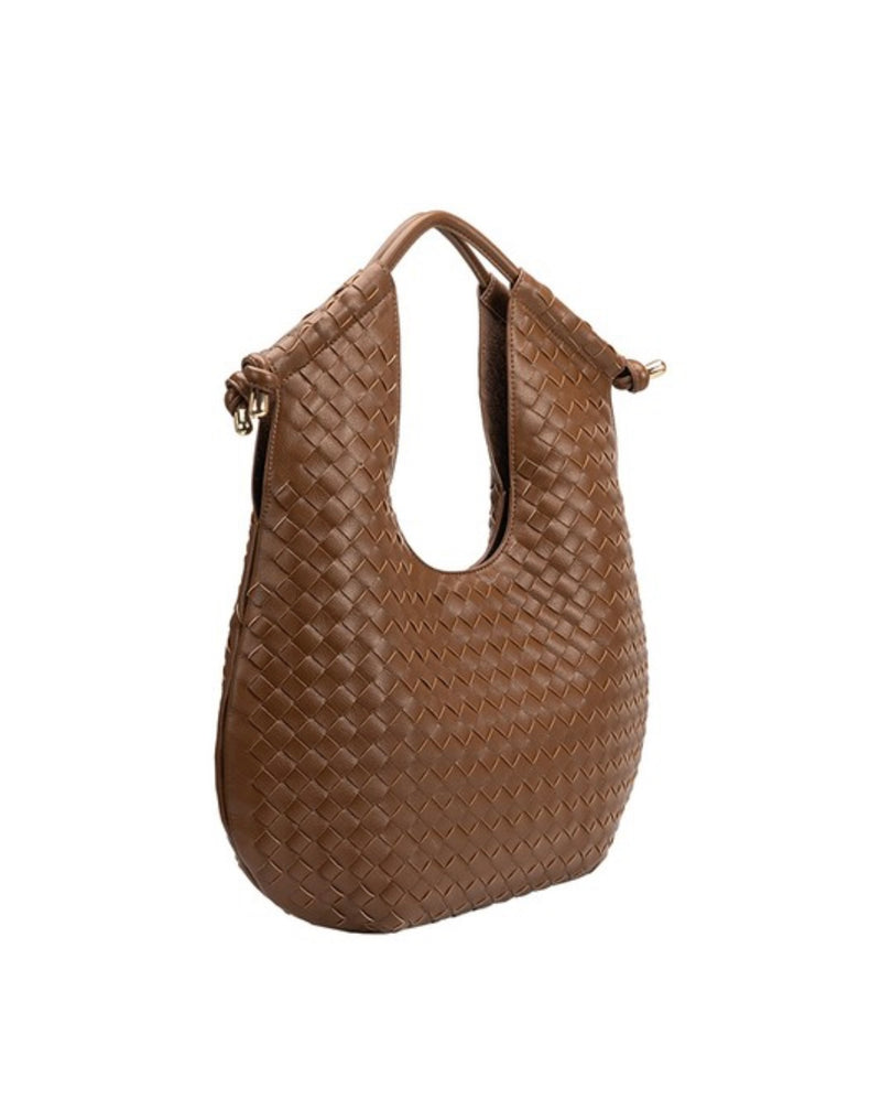 Melie Bianco Chocolate Woven Bag