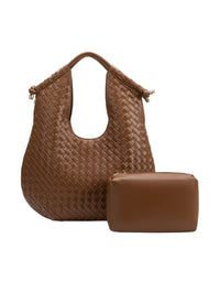 Melie Bianco Chocolate Woven Bag