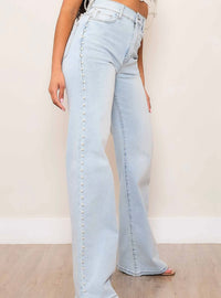 Pearl High-Rise Wide Leg Jeans