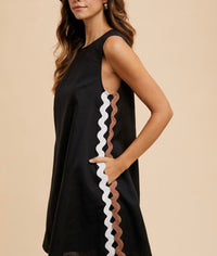 Reese Ric Rac Trimmed Sleeveless Shift Mini Dress