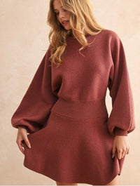 Balloon Sleeve Sweater Dress