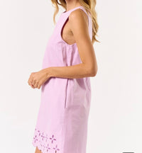 Pieranna Sleeveless Scallop Edge Mini Dress