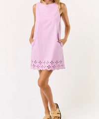 Pieranna Sleeveless Scallop Edge Mini Dress