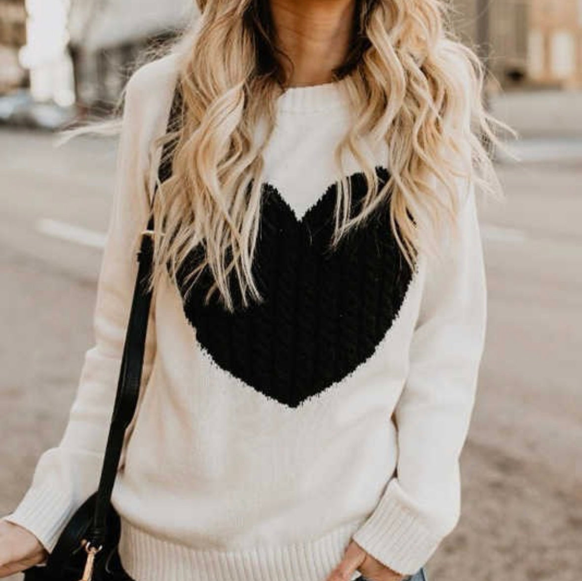 Black Heart Crewneck Sweater