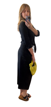 Black Linen Skirt Set