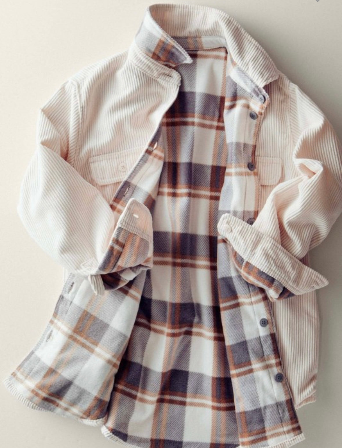 Corduroy Shacket with Rollable Sleeves
