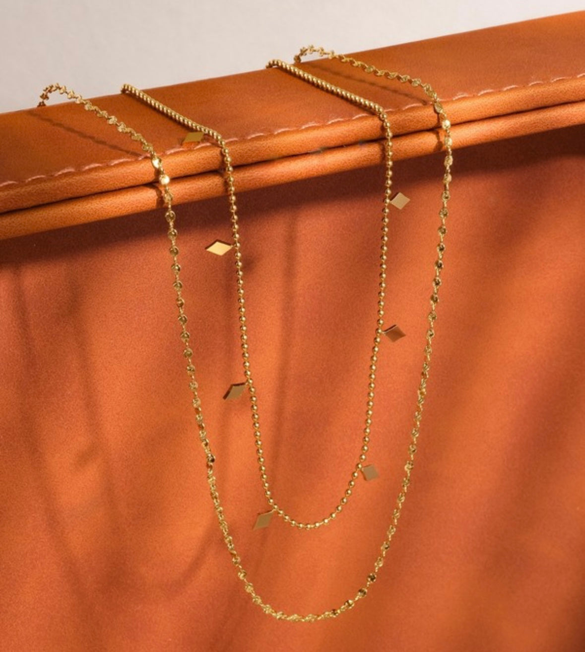 18k Gold Non-tarnish Layered Tassel Necklace