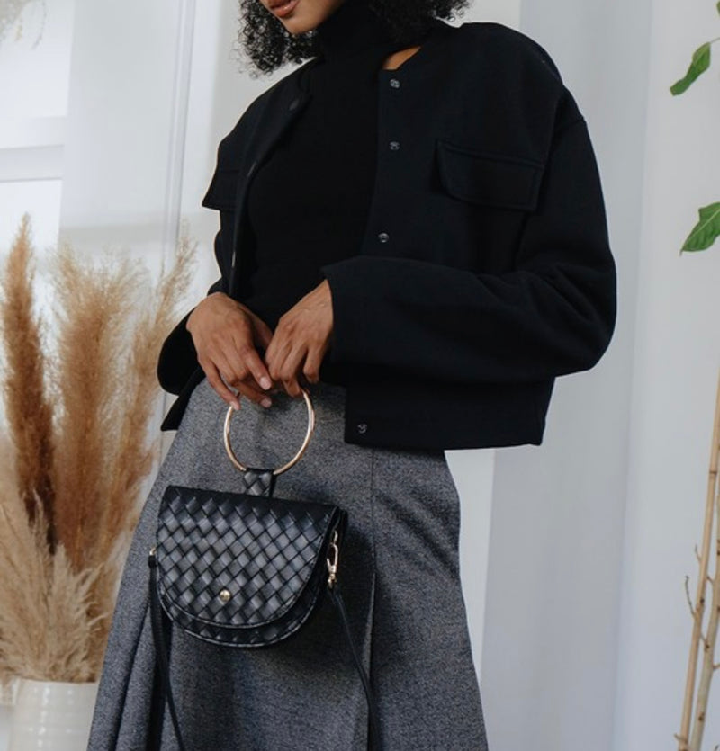 Melie Bianco Felix Woven Crossbody Bag