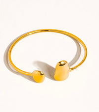 18k Non-tarnish Round Thin Bracelet - GOLD