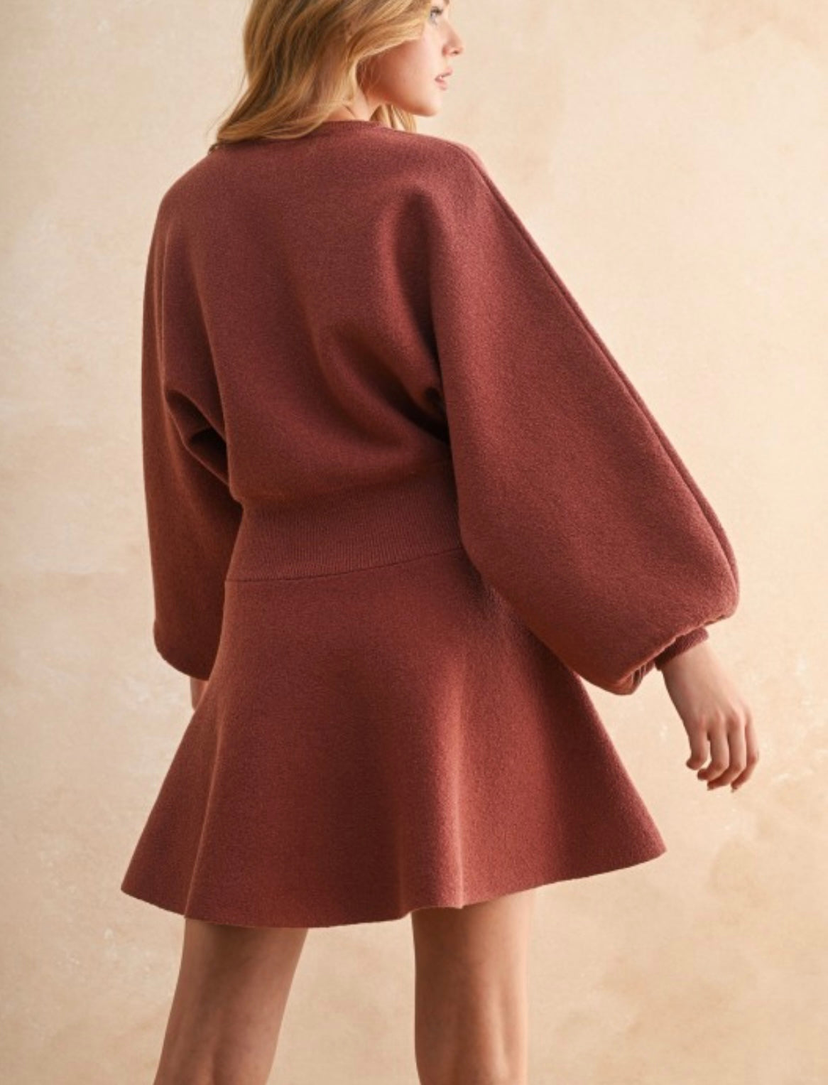 Balloon Sleeve Sweater Dress