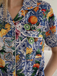 Satin Sicilian Fruit Pajama Set