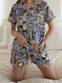 Satin Sicilian Fruit Pajama Set