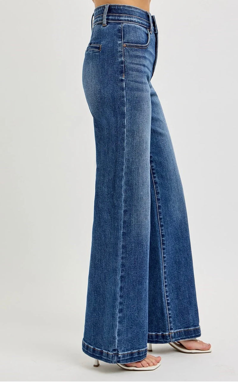 Tummy Control Double Waist Band Jean Trouser