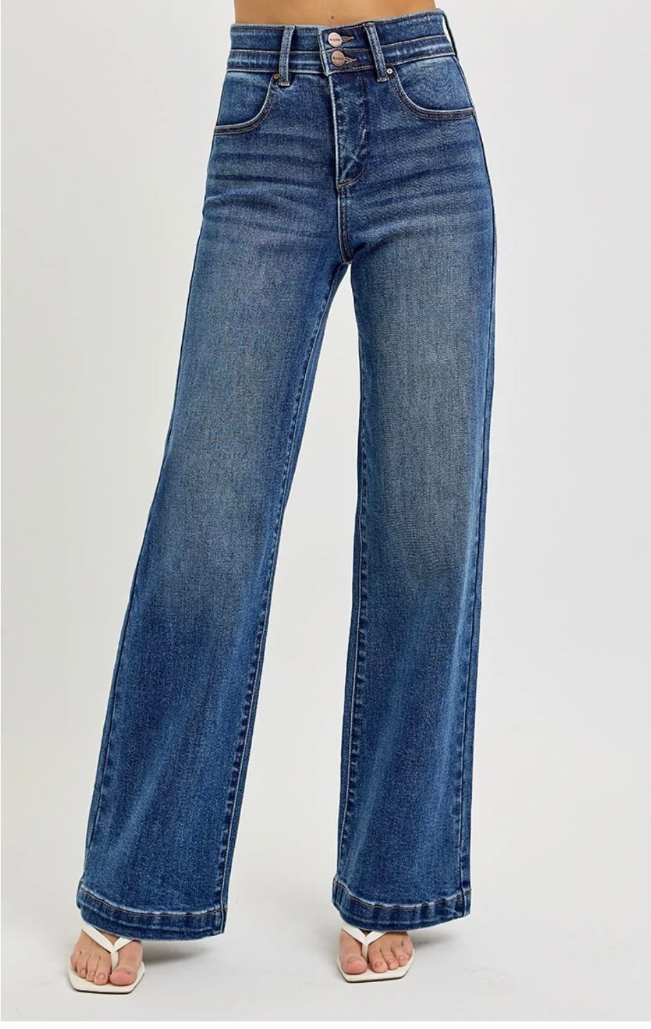 Tummy Control Double Waist Band Jean Trouser