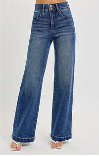 Tummy Control Double Waist Band Jean Trouser