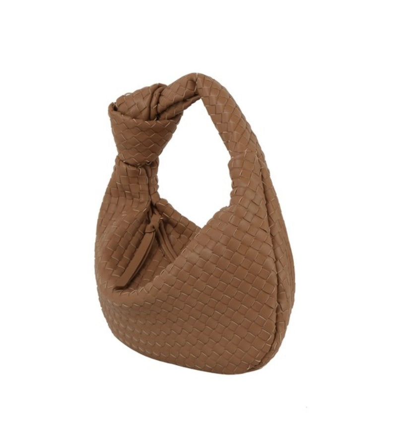 Vegan Leather Woven Handbag