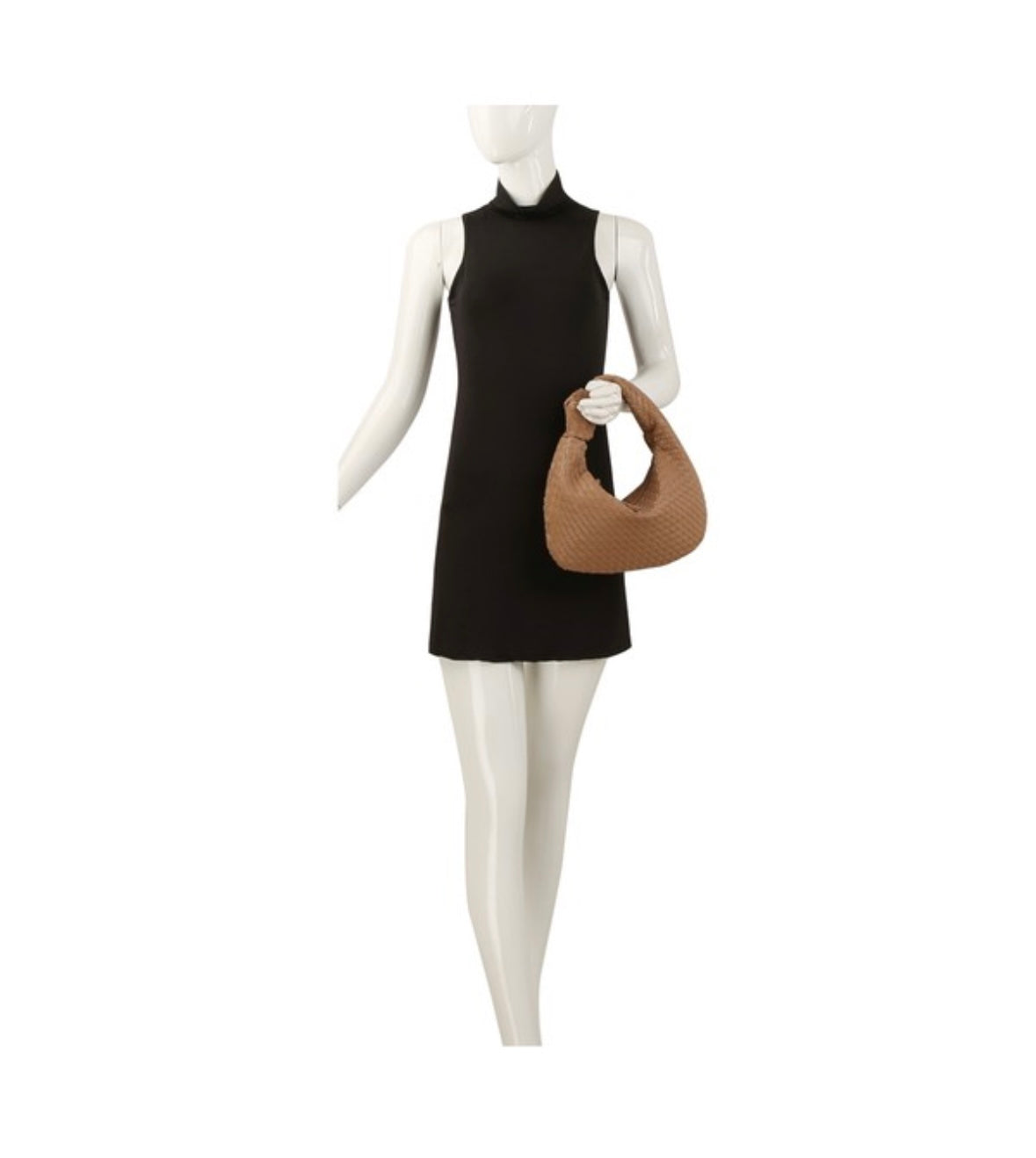 Vegan Leather Woven Handbag