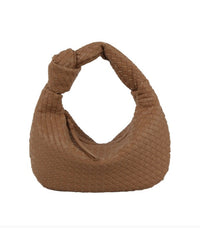 Vegan Leather Woven Handbag