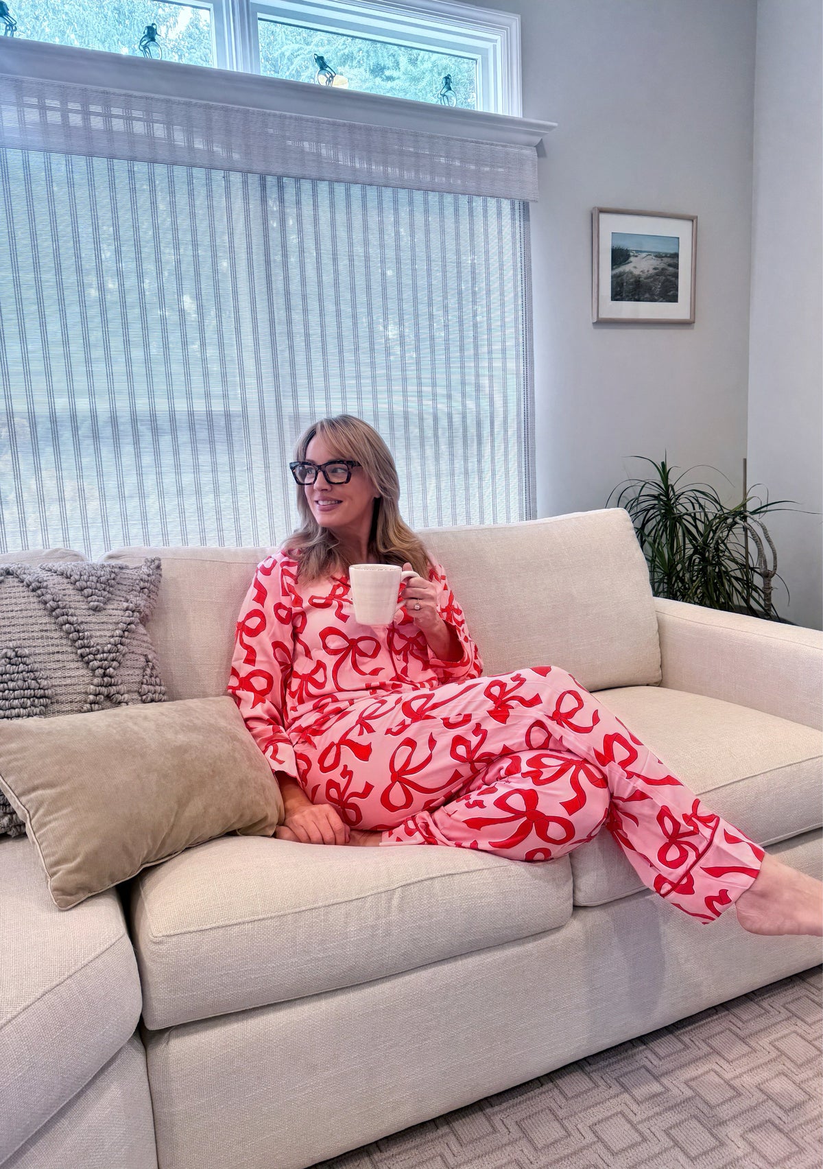 Pink and Red Bow Pajama Set